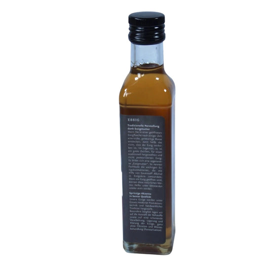 Ölmühle SollingEtikett Rückseite  Bio Condimento Bianco in der 250ml Flasche auf weißem Hintergrund