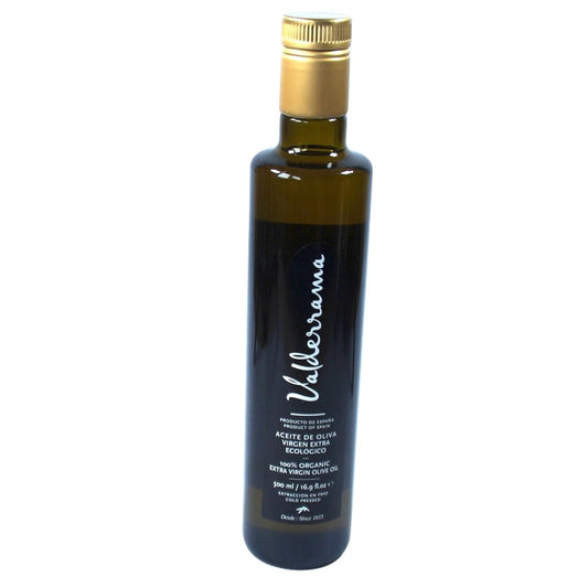 Bio Olivenöl Spanien Valderrama in der 500ml Flasche auf weißem Hintergrund