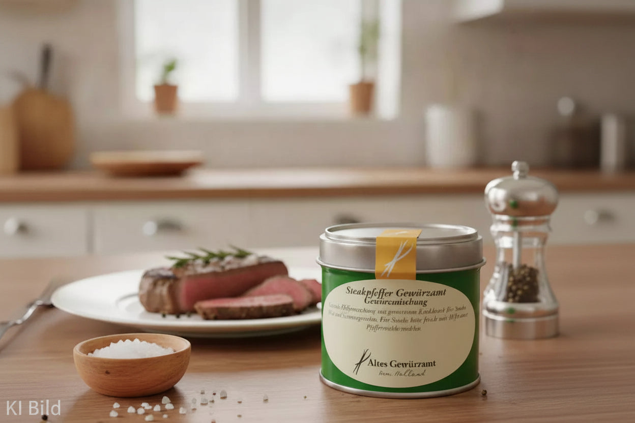 Altes Gewürzamt – Steakpfeffer – Grob gebrochene Premium-Pfeffermischung mit Knoblauch